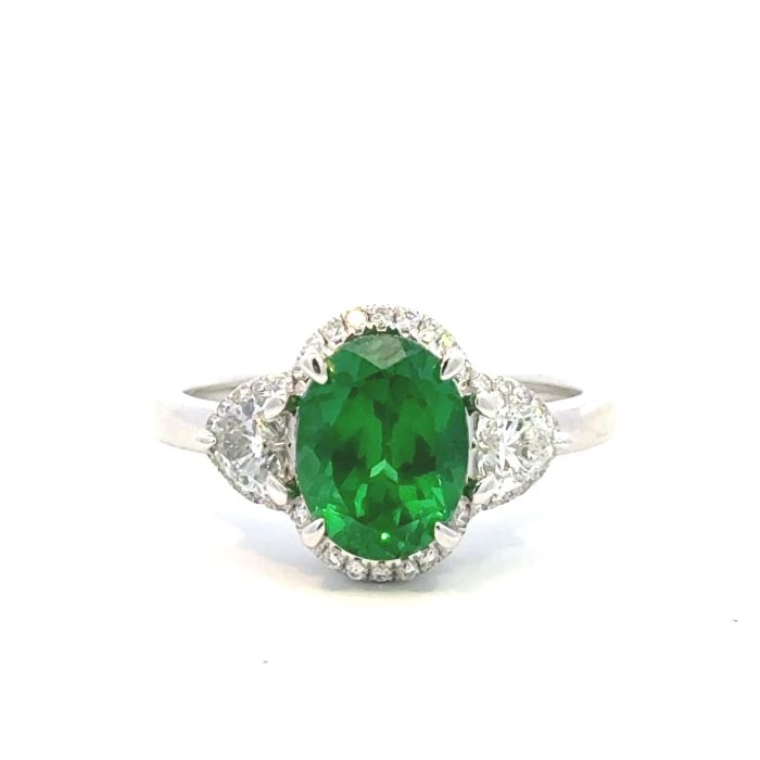 Rings-Bridal, Emerald  14k WG  Gemma