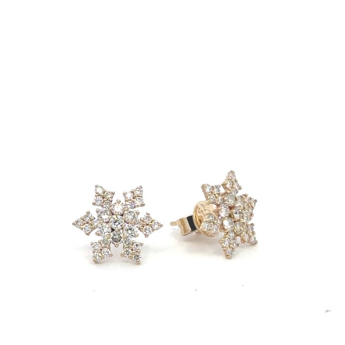 LUCY Earrings  0.58   with 0.58  Round Lab Grown Diamond Sides set on 0.89gr 10k YG