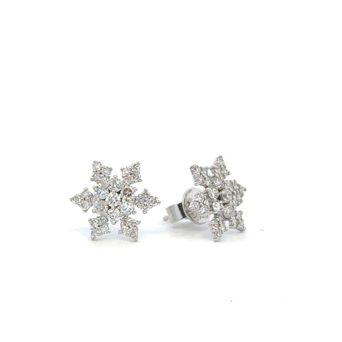 LUCY Earrings  0.58   with 0.58  Round Lab Grown Diamond Sides set on 0.89gr 10k WG