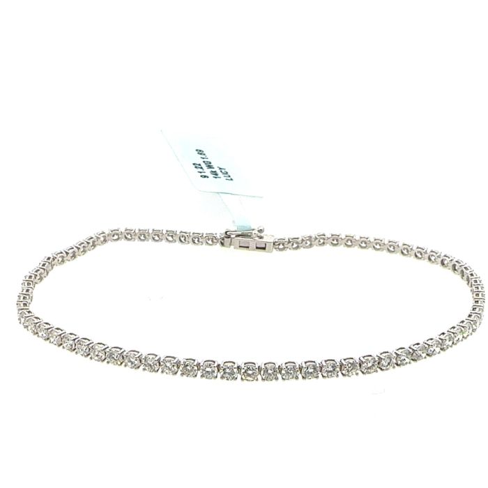 LUCY Bracelet  2.97   with 2.97  Round Lab Grown Diamond Sides set on 2.74gr 14k WG