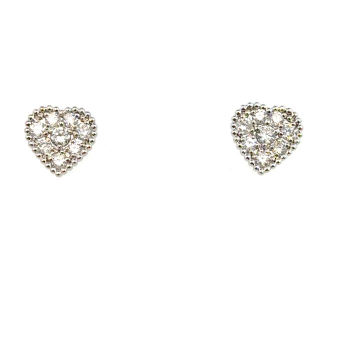 LUCY Earrings  0.53   with 0.53  Round Lab Grown Diamond Sides set on 1.98gr 14k WG