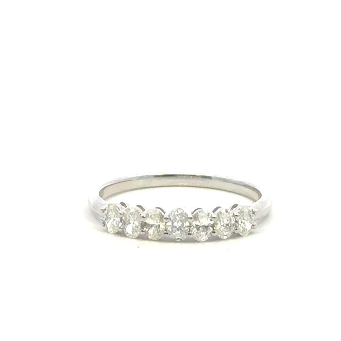 Lab Grown Ring  0.55ctw 5 Ovalset on 1.47gr 14k WG