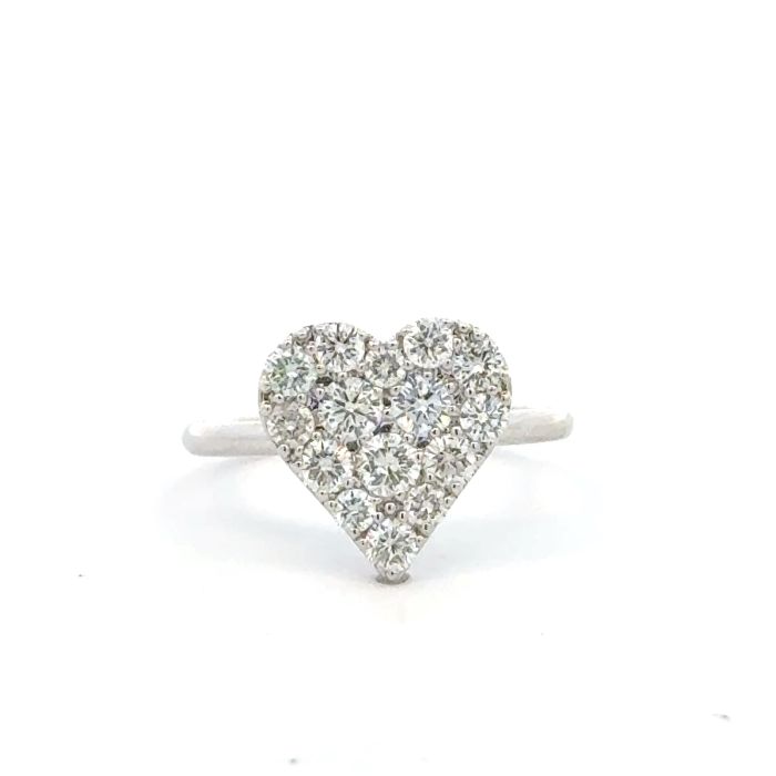 Sparkles Rings  0.92   with 0.92  Round Lab Grown Diamond Sides set on 1.71gr 14k WG