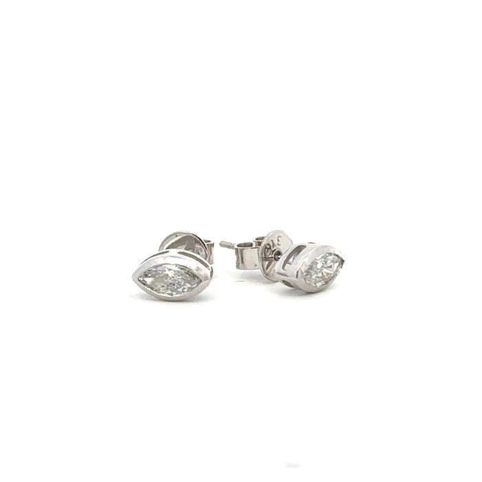 LUCY Earrings  0.37   with 0.37  Radiant Lab Grown Diamond Sides set on 0.75gr 10k WG
