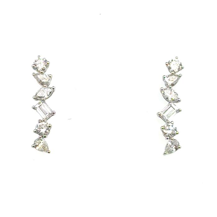 Sparkles Earrings  1.10   with 1.10 Lab Grown Diamond Sides set on 1.04gr 10k WG