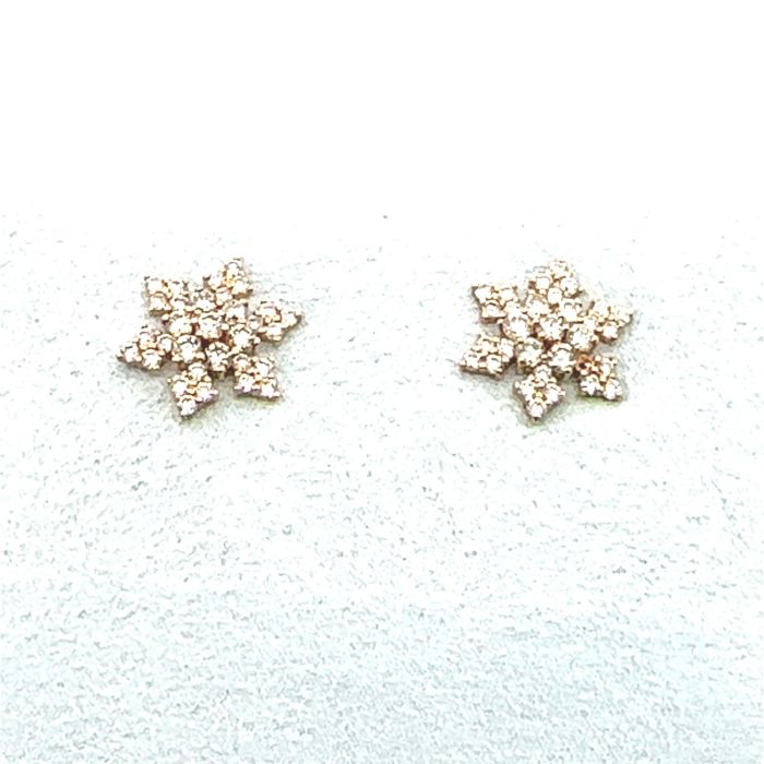 LUCY Earrings  0.26   with 0.26  Round Lab Grown Diamond Sides set on 1.02gr 10k YG