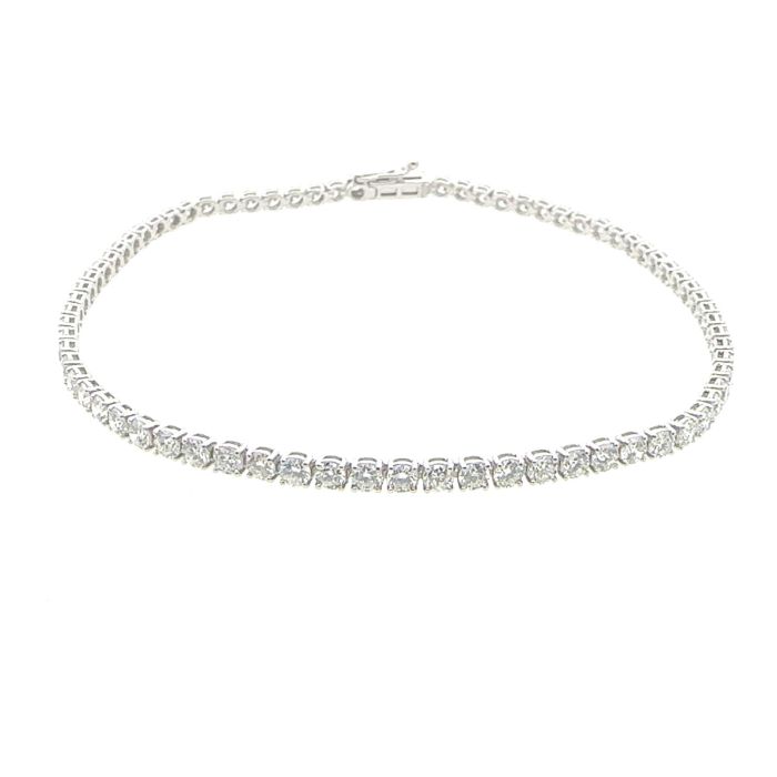 LUCY Bracelet  2.76   with 2.76  Round Lab Grown Diamond Sides set on 2.94gr 14k WG