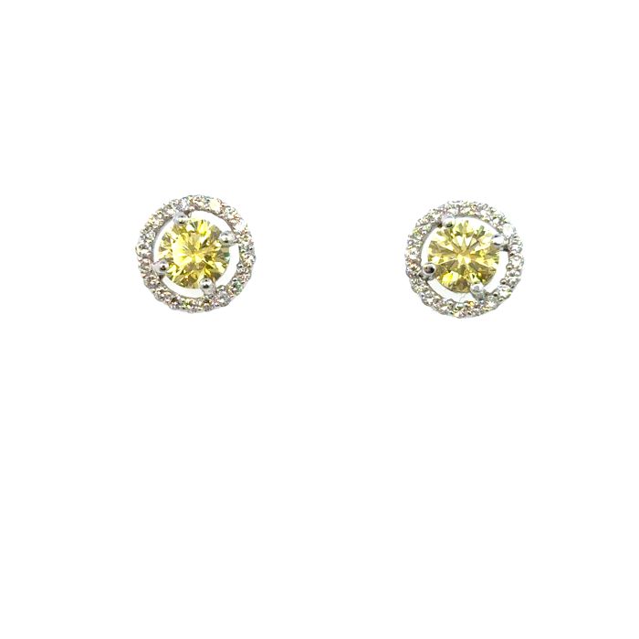 Earrings Lab Grown Diamond  18k WG  Amarillo