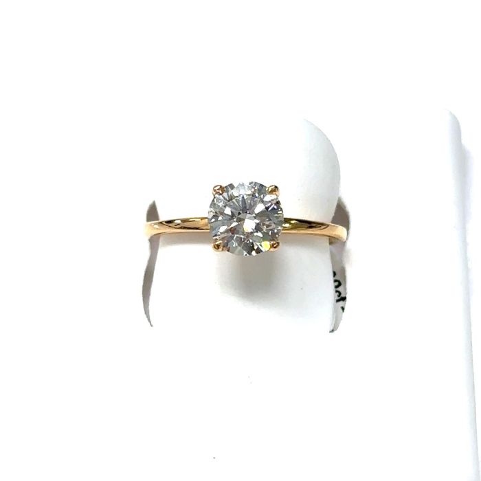 Fireworks Jewelry Rings  1.29   with 1.29  Round Diamond Sides set on 1.90gr 18k RG