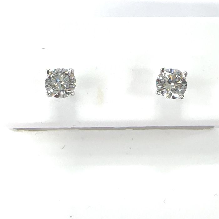 Lab Grown 1.30ctw Earrings-STUDS- PUSH BACK, Lab Grown Diamond  14k WG  LGS