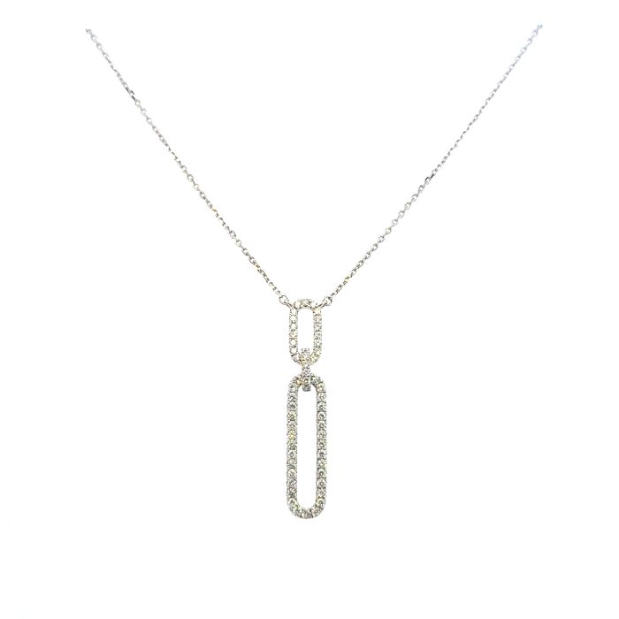 Lab Grown Necklace 56 DIA 0.72 cts  on 3.34 gr 14k WG