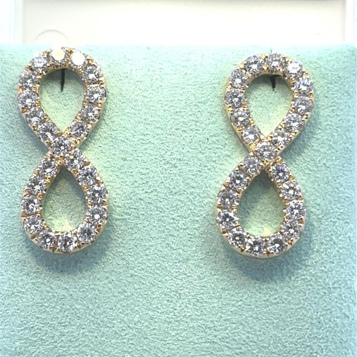 Earrings  2.27   with 2.27  Round Lab Grown Diamond Sides set on 3.84gr 14k YG