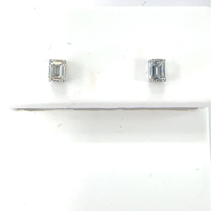 LUCY Collection Earrings with 2 pcs 0.5 ctw set on 0.59 gr 14k WG 0.69 GW