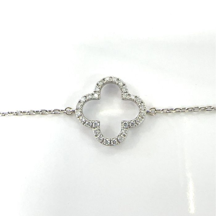 LUCY Collection Bracelet with 28 pcs 0.28 ctw set on 1.59 gr 14k WG 1.65 GW