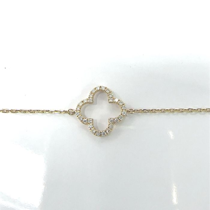 LUCY Collection Bracelet with 28 pcs 0.28 ctw set on 1.56 gr 14k YG 1.62 GW
