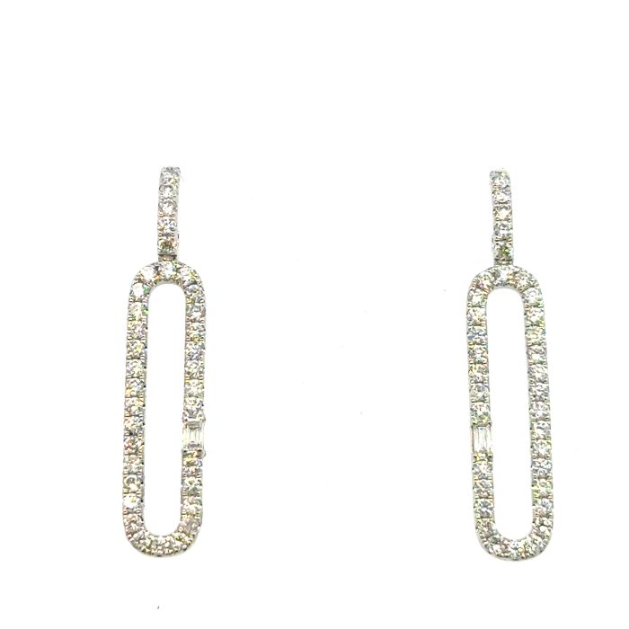 LUCY Collection Earrings with 74 pcs 0.77 ctw set on 1.97 gr 14k WG 2.13 GW