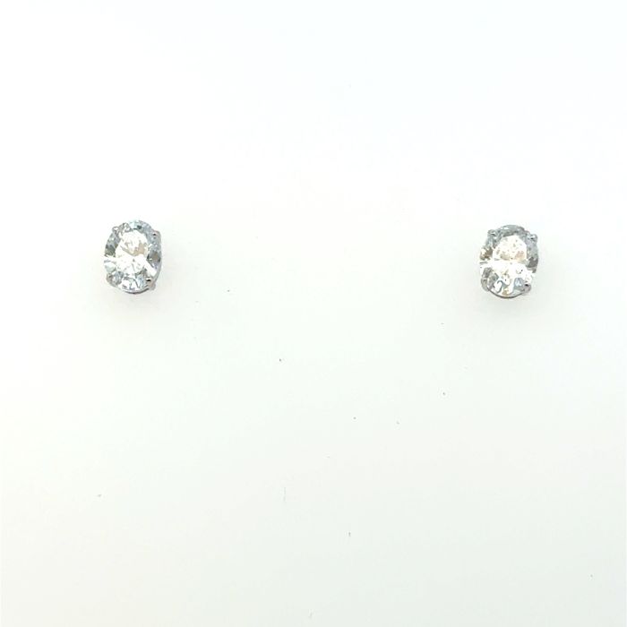 LUCY Collection Earrings with 2 pcs 0.6 ctw set on 0.63 gr 14k WG 0.75 GW