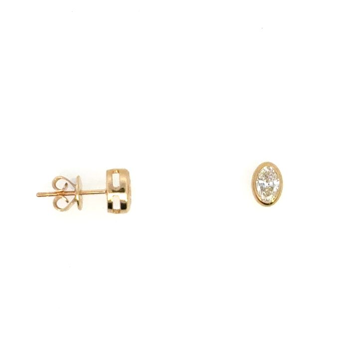 Lab Grown Lucy Collection Earrings with 2 pcs 0.4 ctw set on 0.74 gr 10k YG 0.82 GW