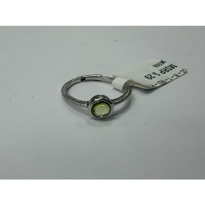 Color Candy Collection Rings with 1 pcs 5MM RD Peridot set on 1.45 gr SS/14k WG 