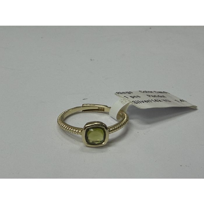 Color Candy Collection Rings with 1 pcs 5MM CU Peridot set on 1.45 gr SS/14k YG 
