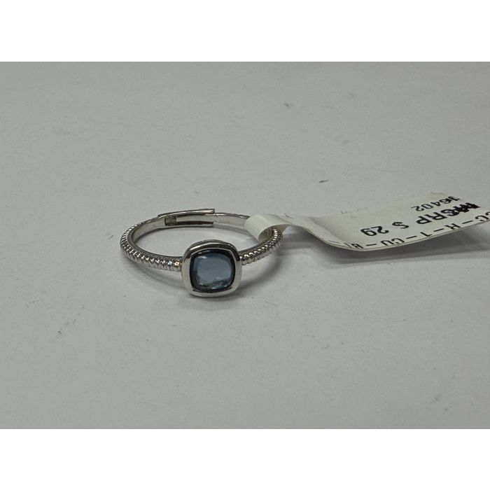 Color Candy Collection Rings with 1 pcs 5MM CU Swiss Blue Topaz set on 1.45 gr SS/14k WG 