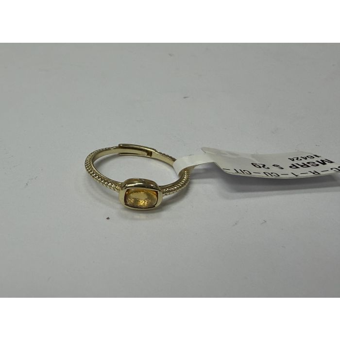 Color Candy Collection Rings with 1 pcs 6X4 CU Citrine set on 1.5 gr SS/14k YG 