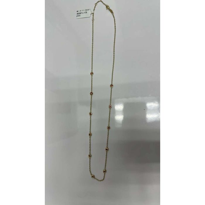 Color Candy Collection Necklace with 11 pcs  RD Citrine set on 5.85 gr SS/14k YG 