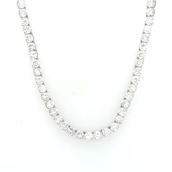 Lab Grown Collection Necklace with 136 pcs 19.8 ctw set on 11.12 gr 14k WG 15.08 GW