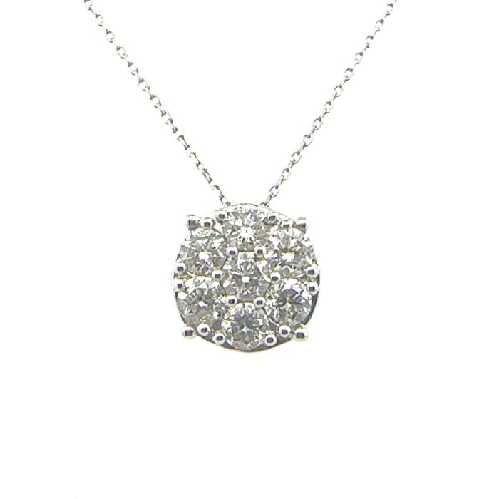 14kw 2 1/3 CTW FASHION PENDANT W/ ALL RD A78 Diamond Pendant