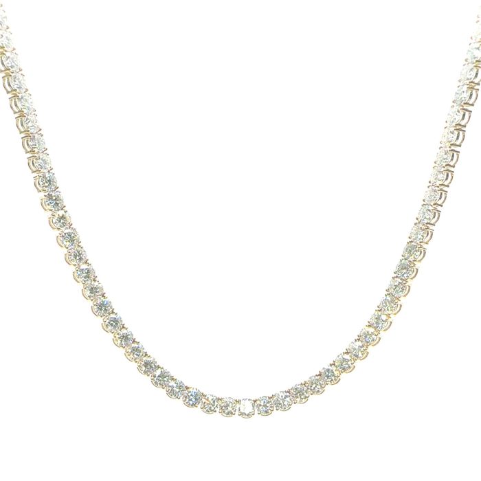 LUCY Collection Necklace with 136 pcs 19.8 ctw set on 10.91 gr 14k YG 14.87 GW