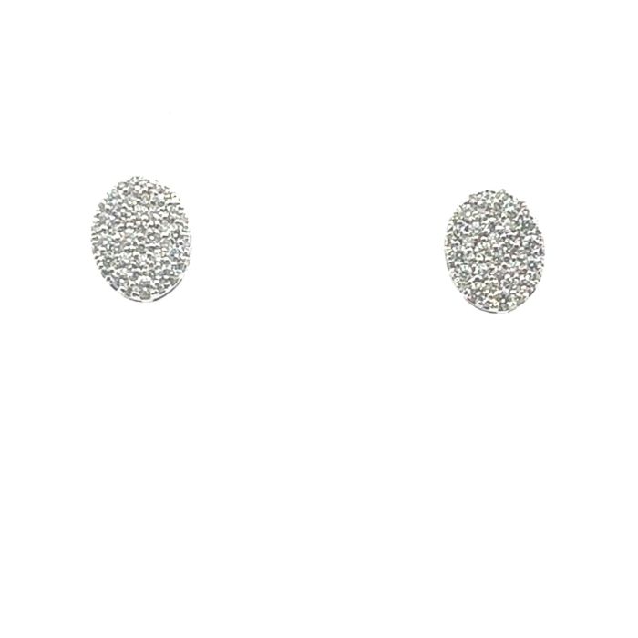 Fashion Stud Earrings  0.47cts 84 Round Brilliant Diamond Sides set on 2.34gr 14k WG