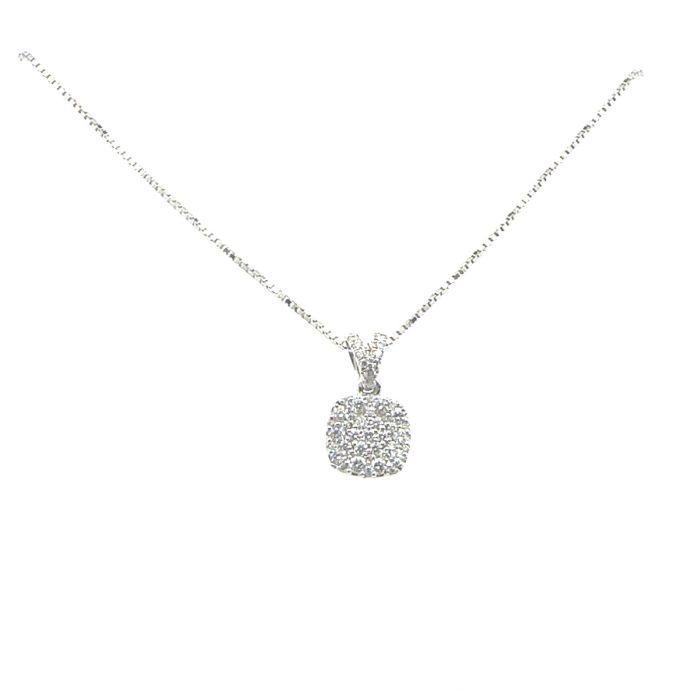 MG Pendants  0.27 CTW 47 RD NATURAL Diamond set on 0.73gr 14k WG