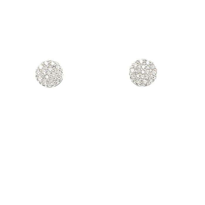 Fashion Stud Earrings Round Shape , 66 RD DIA 0.4CTW set on 2.12GR 14KWG PUSH BACK