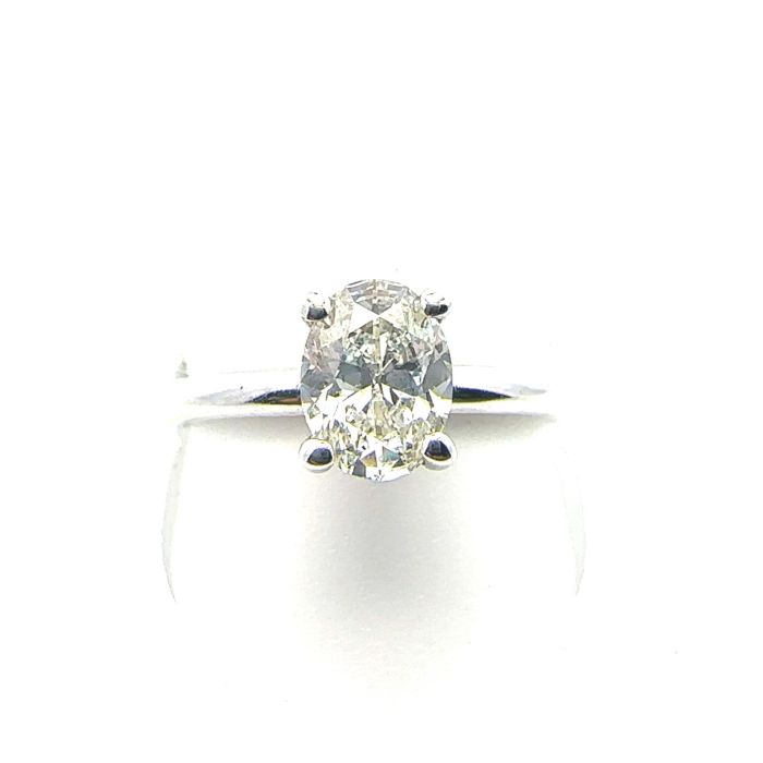 SOLI RING VARSHA PROGRAM 1.01 ctNAT DIA OV J SI1 - EGL-USA (921944202) - Cut:EX, Pol.:G, Sym.: G, Flr.:Faint- (7.48mm x5.67mm x3.53mm) Diamond Ring , With 2.07G 14kw
