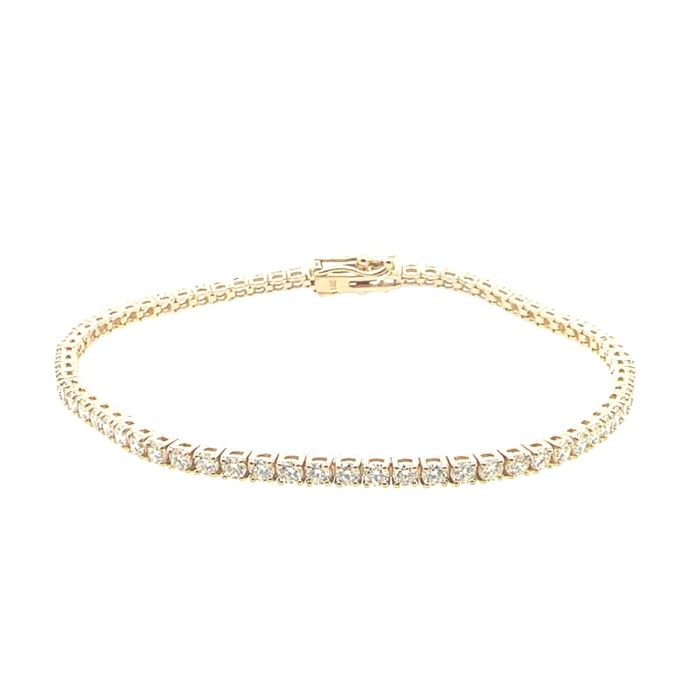 Basics Bracelet  2.99   with 2.99  Round Brilliant Diamond Sides set on 6.86gr 14k YG