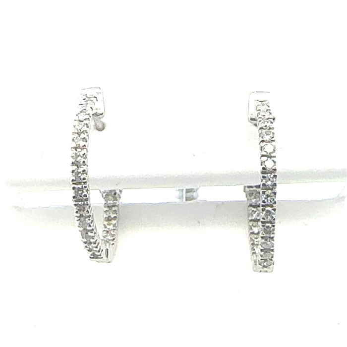 Basics Earrings  0.50   with 0.50  Round Brilliant Diamond Sides set on 3.61gr 14k WG