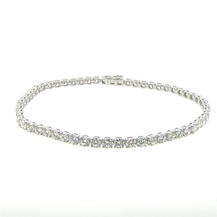 14KW LAB GROWN TENNIS BRACELET, 60RD-5.00CTW, 14KW-4.23GR