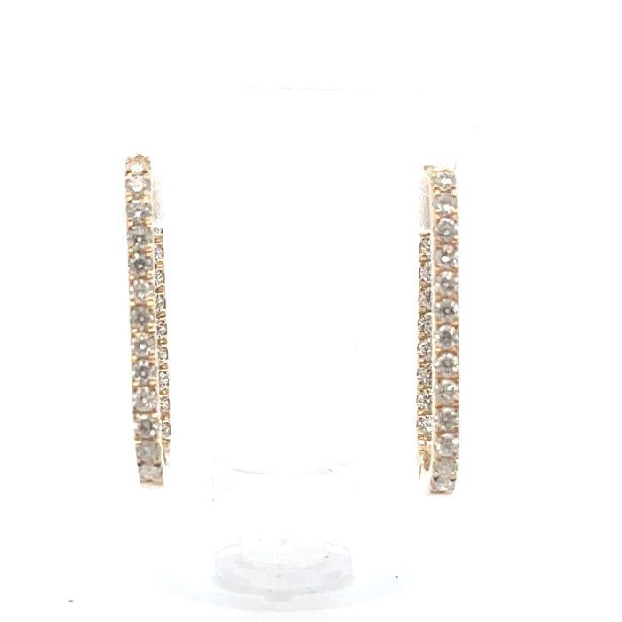 14KY LAB GROWN DIAMOND PAPERCLIP EARRINGS 44RD-0.45CTW 14KY-1.63GR