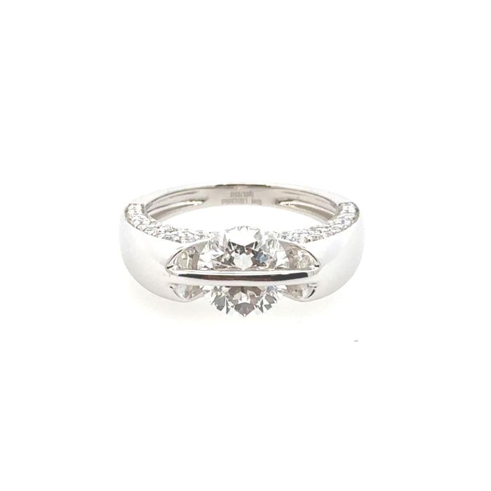 14KW 2.79CTW LAB GROWN DIAMOND FIDGET RING, 1RD-2.02CT 73RD-0.77CT 14KW-4.94GR