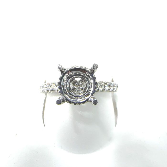 Bridal Collection Semi Mount 100 RD Natural Diamonds 0.9 set on 3.4 gr 14k WG