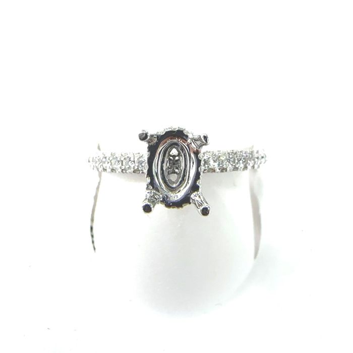 Bridal Collection Semi Mount 104 RD Natural Diamonds 0.9 set on 2.84 gr 14k WG