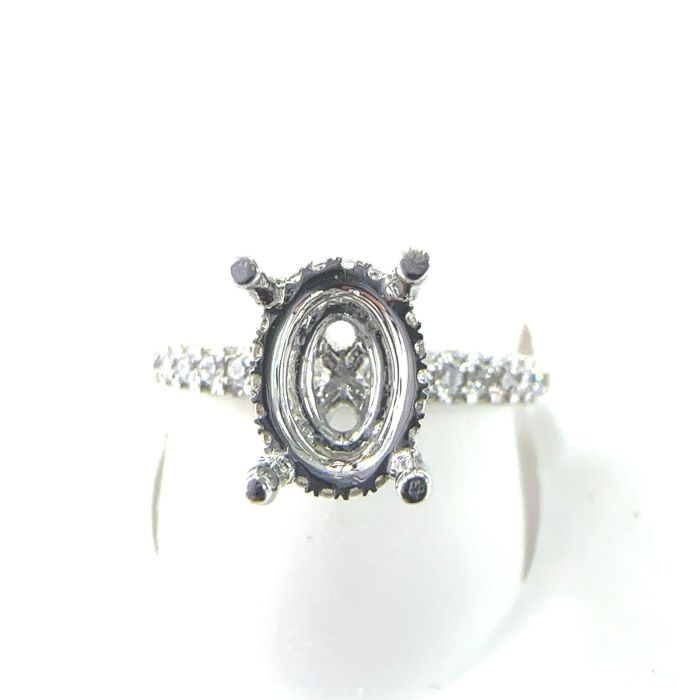 Bridal Collection Semi Mount 100 RD Natural Diamonds 0.9 set on 3.4 gr 14k WG