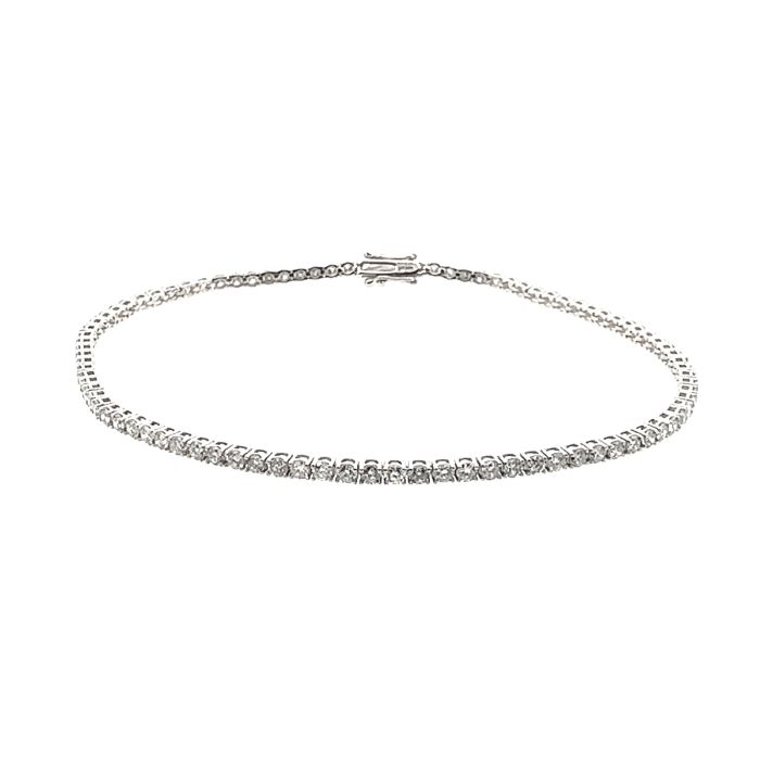 14KW LAB GROWN DIAMOND TENNIS BRACELET 98RD-2.09CTW 14KW-2.37GR