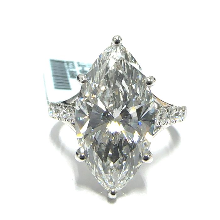 14KW LAB GROWN DIAMOND ENGAGEMENT RING NON CERT F-G VS+ 1MQ-5.6CT 10D-0.39CTW 14KW-3.222GR