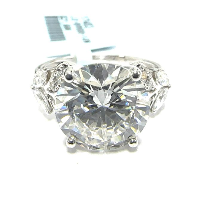 14KW LAB GROWN DIAMOND ENGAGEMENT RING NON CERT F-G VS+ 1RD-5CT 12D-0.42CTW 14KW-3.086GR