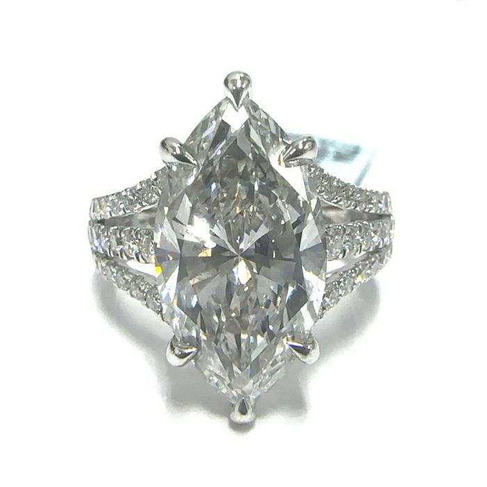 14KW LAB GROWN DIAMOND ENGAGEMENT RING NON CERT F-G VS+ 1MQ-5.14CT 52D-0.7CTW 14KW-4.2GR