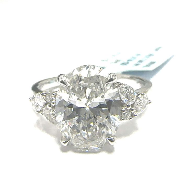 14KW LAB GROWN DIAMOND ENGAGEMENT RING NON CERT F-G VS+ 1OV-3.15CT 6D-0.31CTW 14KW-2.928GR