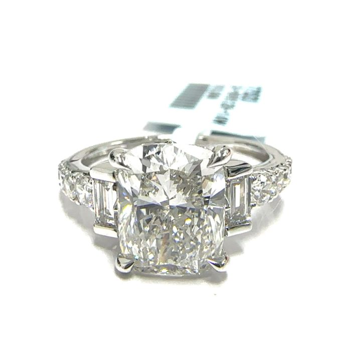 14KW LAB GROWN DIAMOND ENGAGEMENT RING NON CERT F-G VS+ 1RA-3.21CT 12D-0.68CTW 14KW-3.234GR