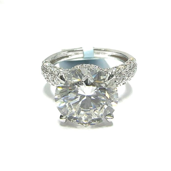 14KW LAB GROWN DIAMOND ENGAGEMENT RING NON CERT F-G VS+ 1RD-4.96CT 60D-1.115CTW 14KW-3.747GR