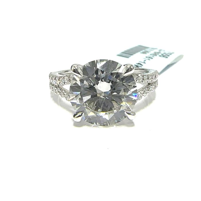 14KW LAB GROWN DIAMOND ENGAGEMENT RING NON CERT F-G VS+ 1RD-4.12CT 36D-0.44CTW 14KW-3.002GR